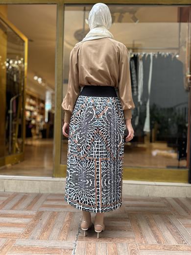 Desenli Piliseli Etek 