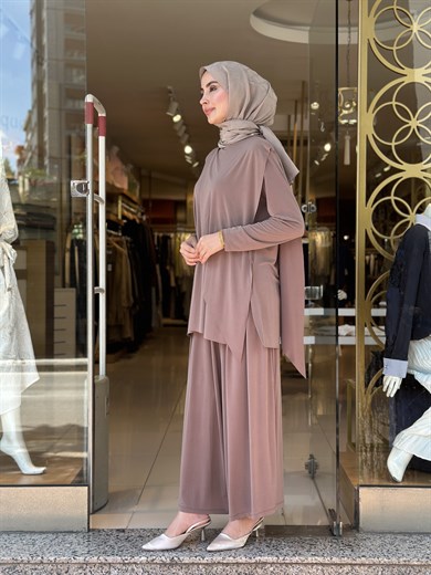 Elenay Pantolonetek Takım - Vizon