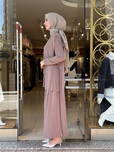 Elenay Pantolonetek Takım - Vizon