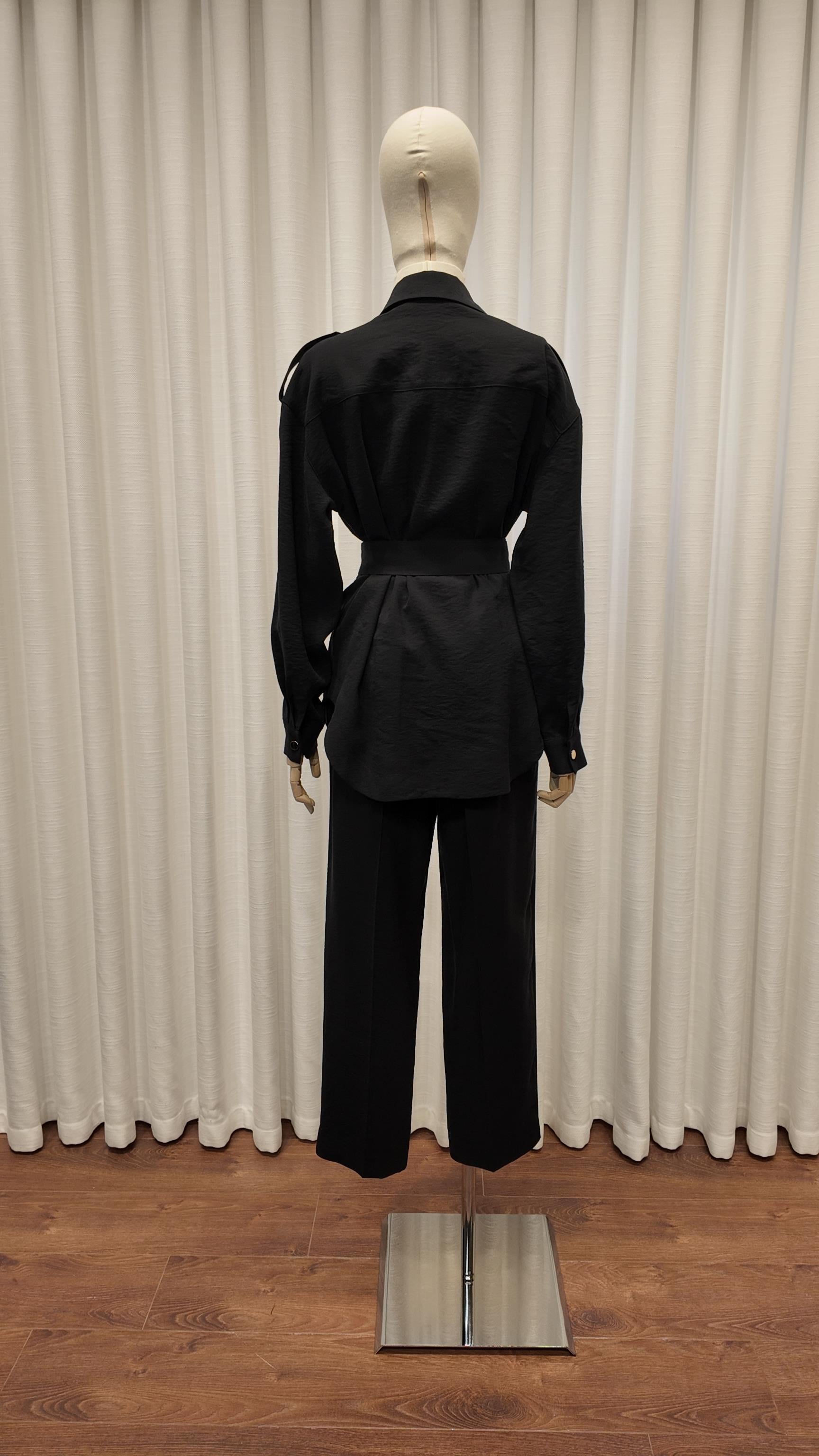 Flower Touch Kemerli Takım - Siyah