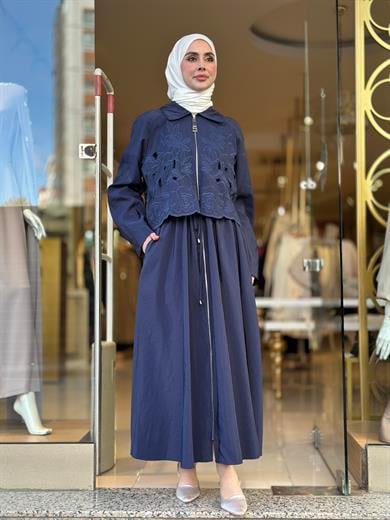 Grace Cut Elbise - Lacivert 