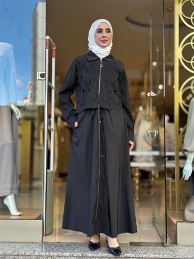 Grace Cut Elbise - Siyah