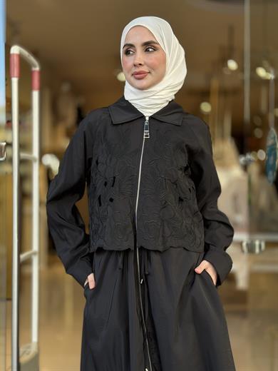 Grace Cut Elbise - Siyah
