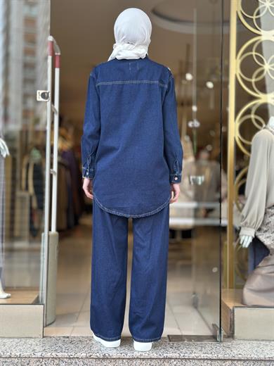 İncili Denim Takım - Lacivert 