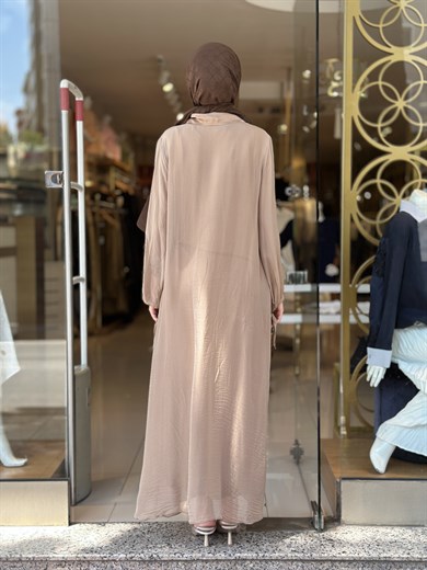 İthal İpek Core Elbise - Camel