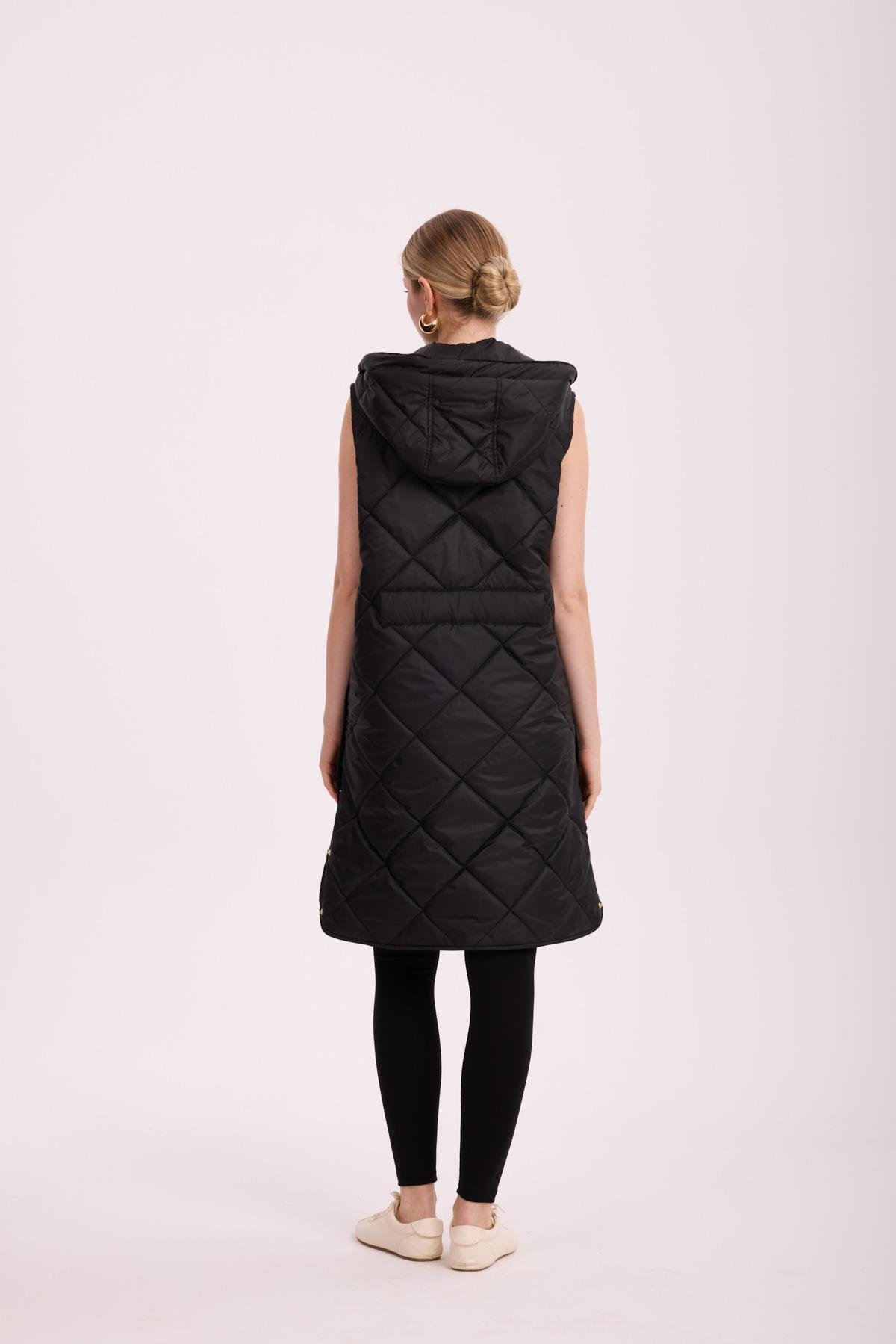 Kapitone Yelek - Siyah