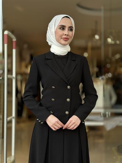 Klasik Ceket Etek Takım - Siyah 