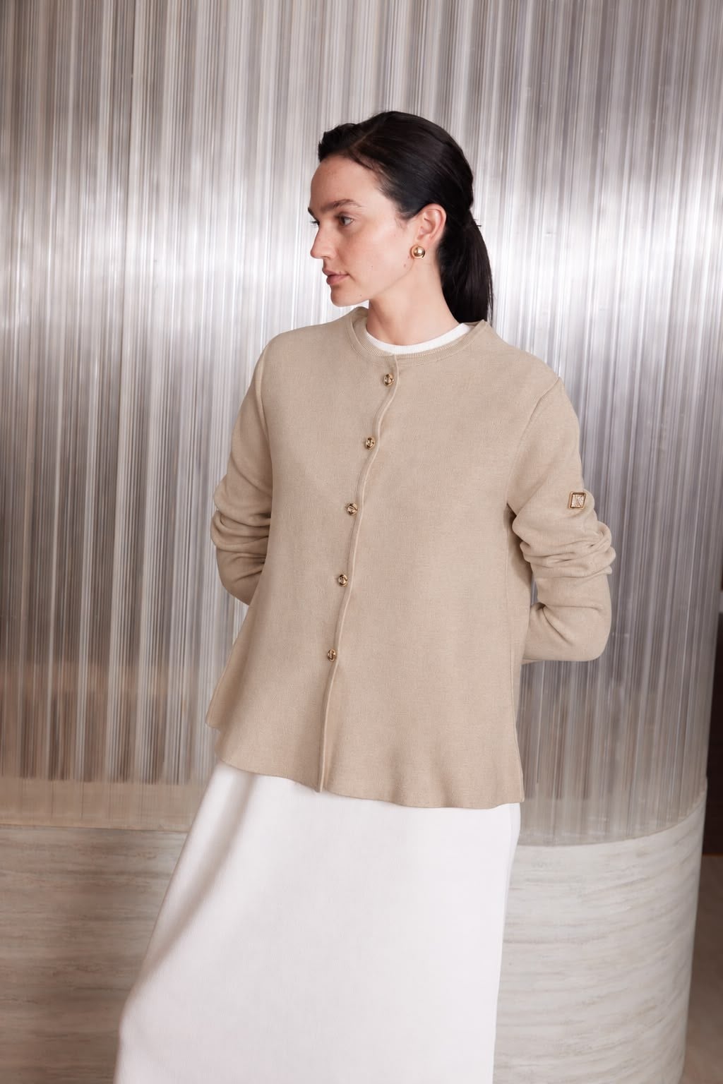 MİSSEMRAMİSS 5432 PEPLUM TRİKO HIRKA-BEJ