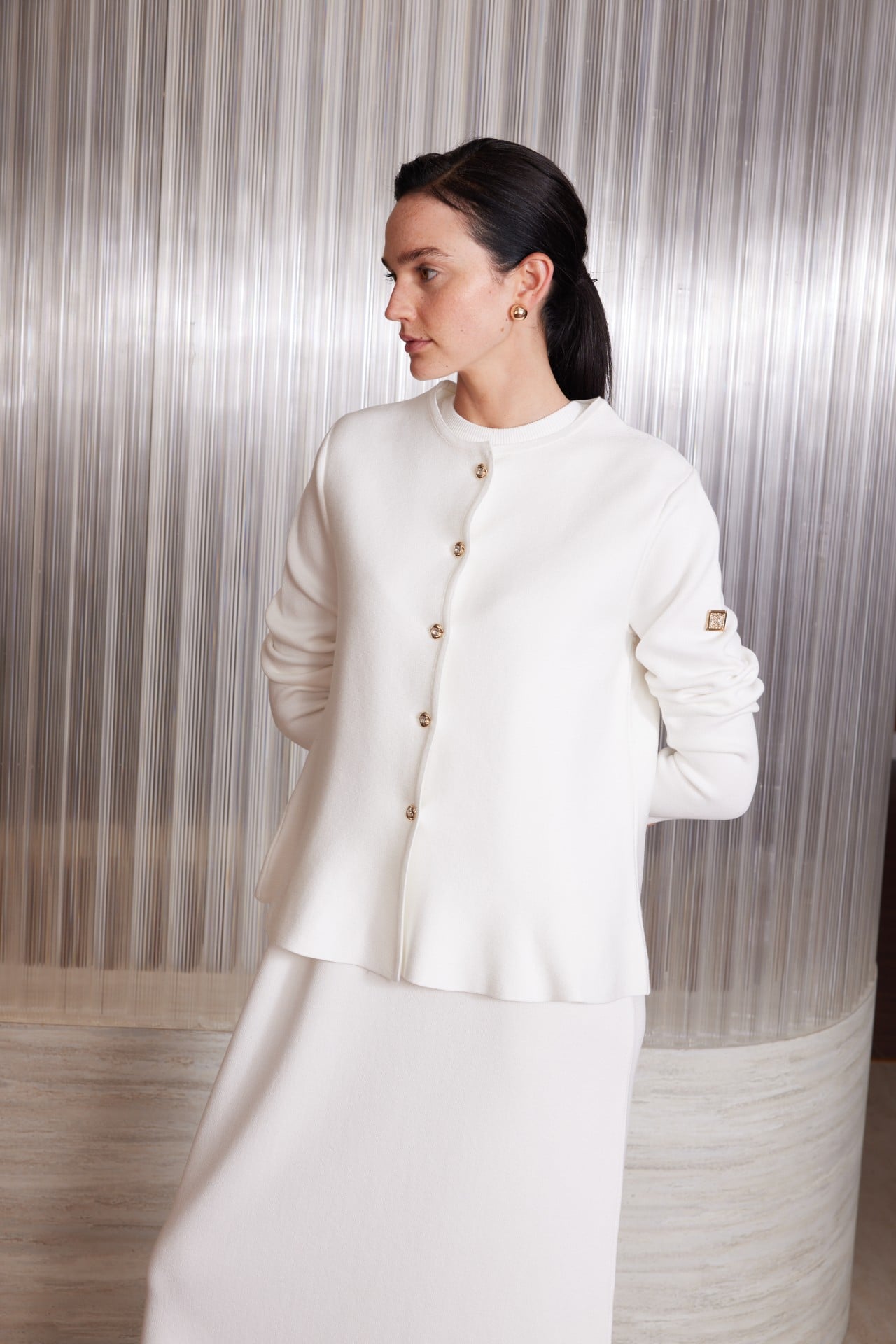 MİSSEMRAMİSS 5432 PEPLUM TRİKO HIRKA-Ekru