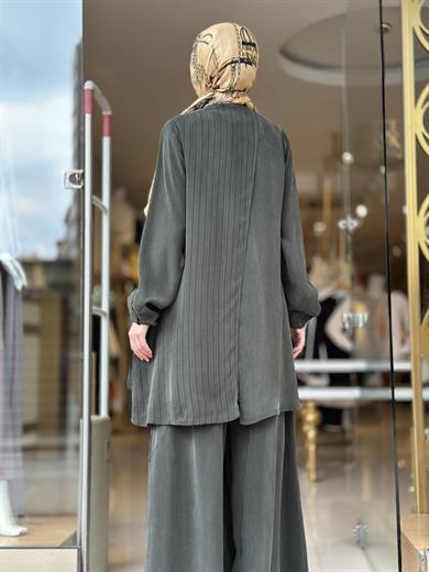 Misswhence İpek Cupra Pantolon Üçlü Takım - Yeşil