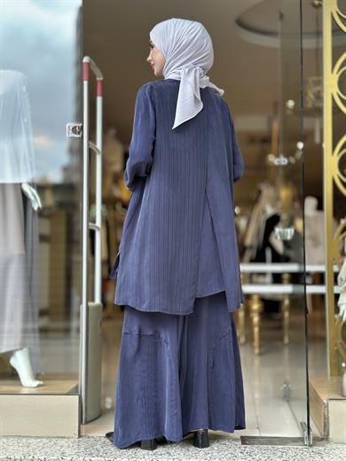 Misswhence İpek Cupra Pantolon Takım - Lacivert