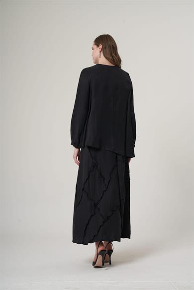 Patchwork Etekli Takım - Siyah