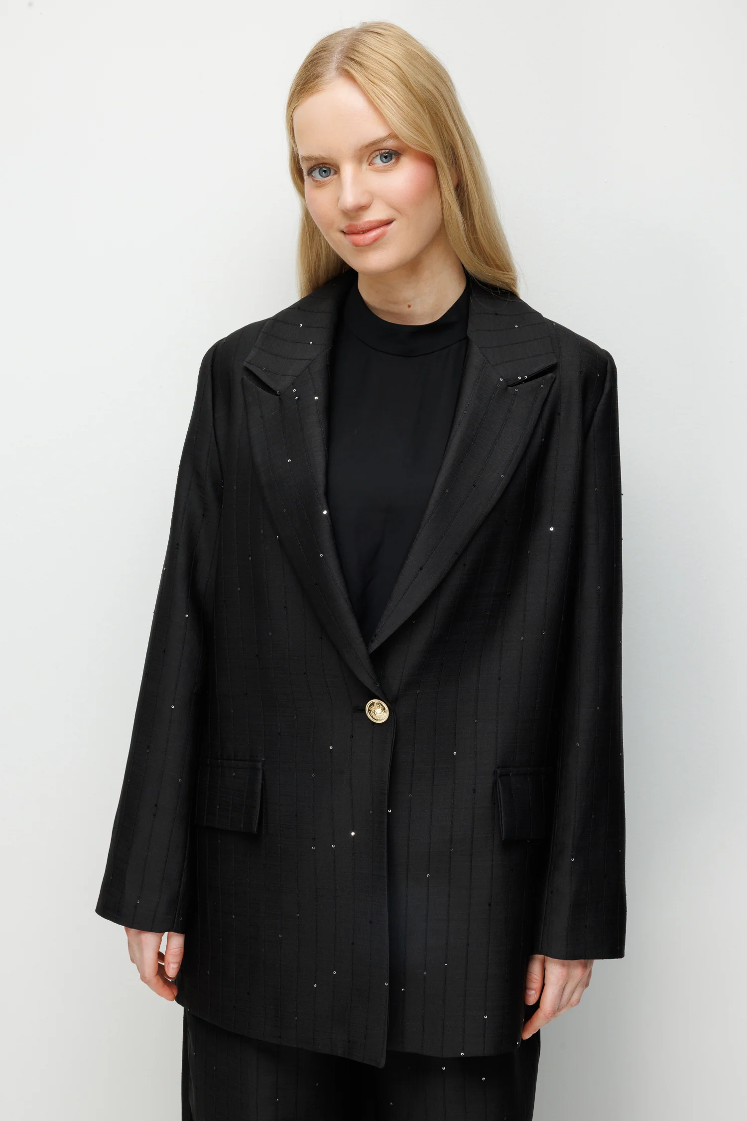 Pullu Ceketli Takım - Siyah