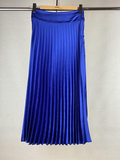 Saten Piliseli Etek - Saks