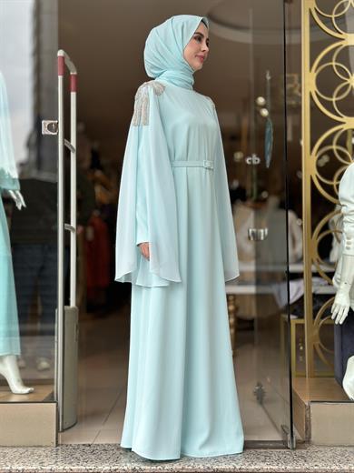 Senna Deluxe Elbise - Aqua 