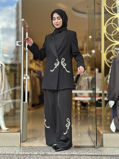 Senna Ribbon Takım - Siyah