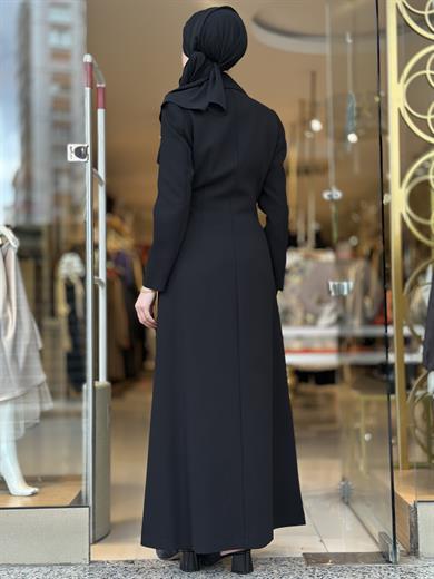 Senna Rose Stone Elbise  - Siyah