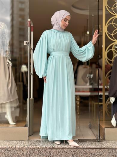Senna Veluna Elbise - Aqua