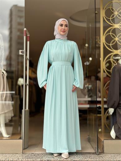 Senna Veluna Elbise - Aqua
