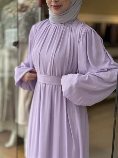 Senna Veluna Elbise - Lila
