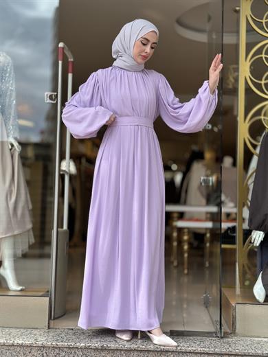 Senna Veluna Elbise - Lila