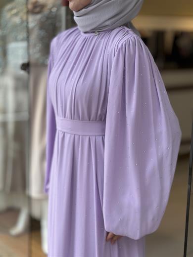 Senna Veluna Elbise - Lila