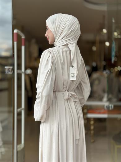 Senna Veluna Elbise - Taş