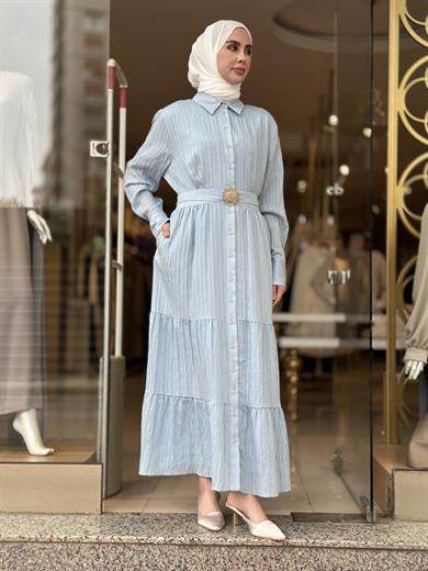 Summer Line Dress - Açık Mavi