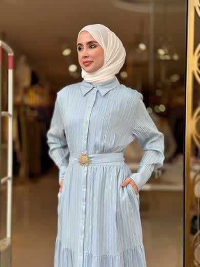 Summer Line Dress - Açık Mavi