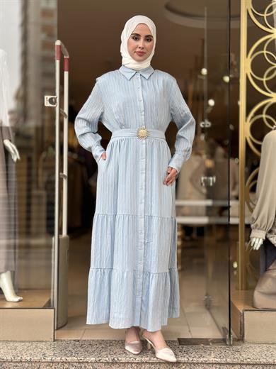 Summer Line Dress - Açık Mavi