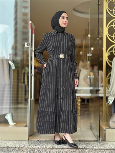Summer Line Dress - Siyah 