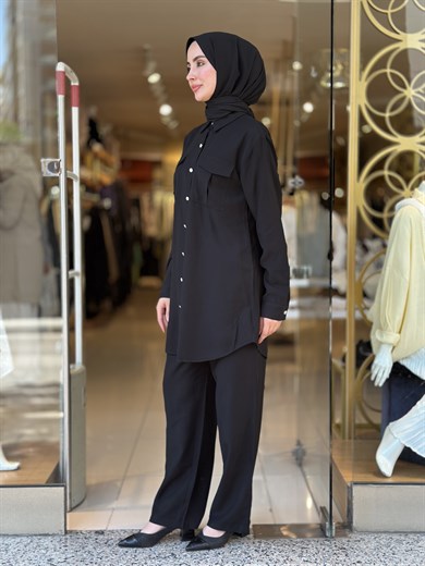 Spor Pantolonlu Takım - Siyah