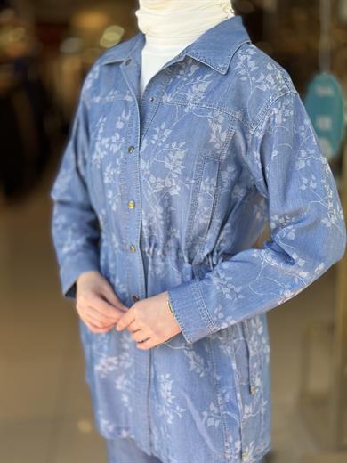 Tencel Ceket Pantolon Takım - Mavi