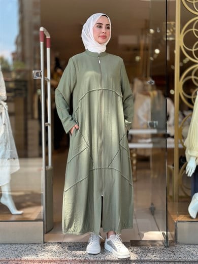 Tencel Giy Çık Kap - Haki