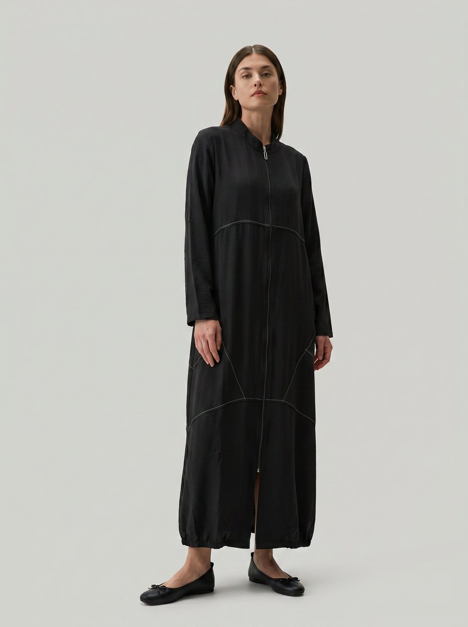 Tencel Giy Çık Kap - Siyah