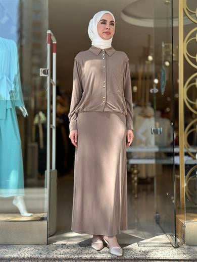 Vyra İpek Cupra Etekli Takım - Etoube