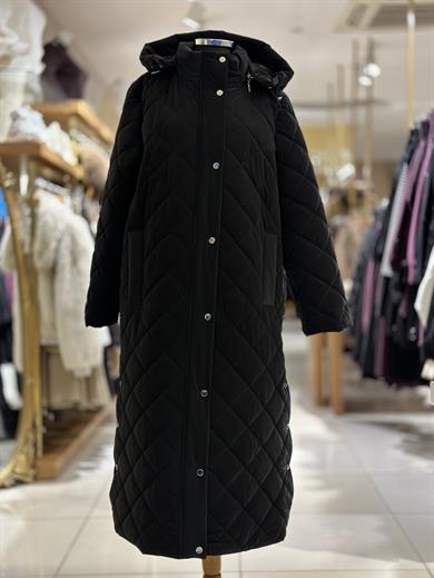 Yanları Düğmeli Şişme Mont - Siyah