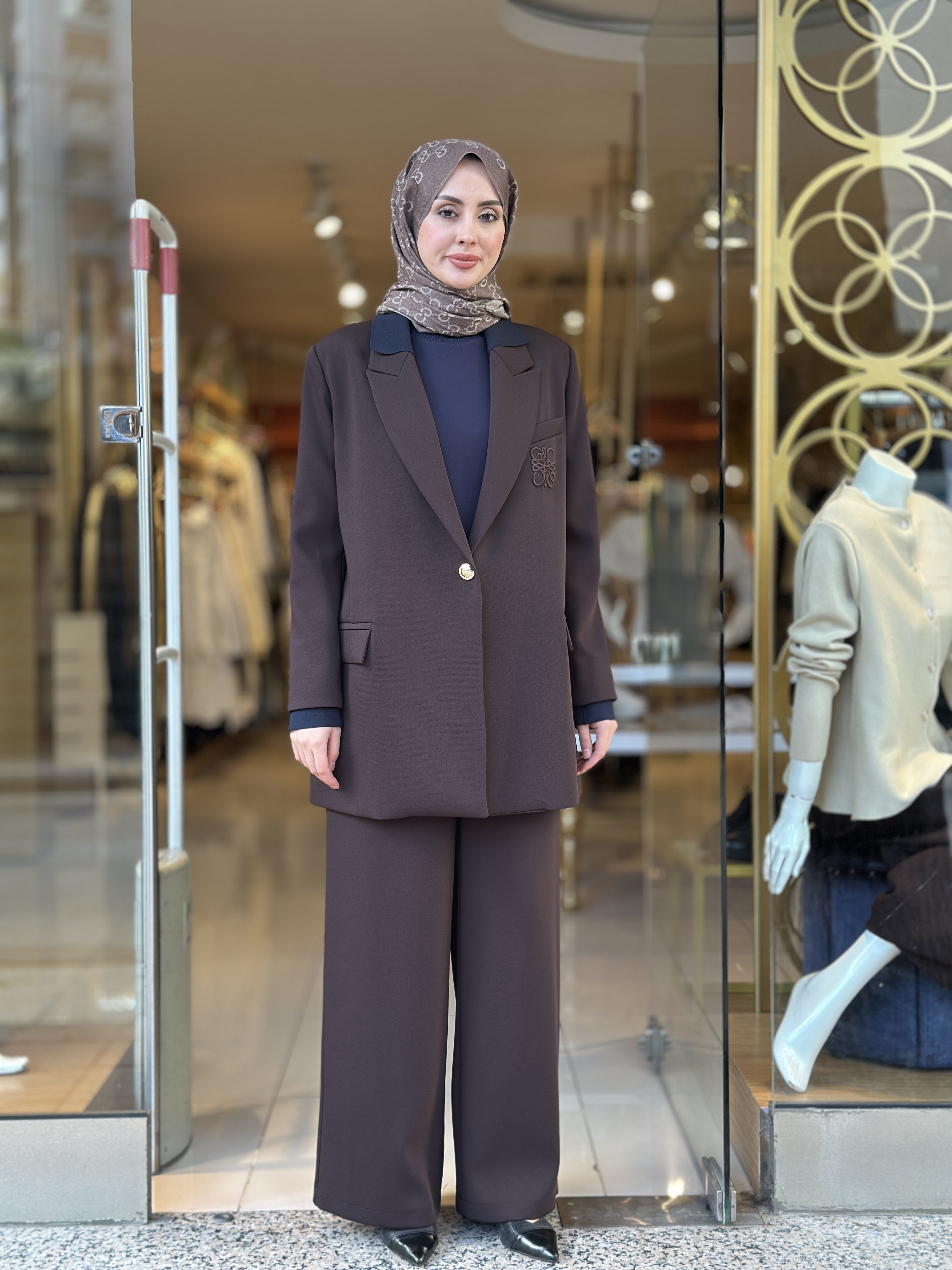 Blazer Ceket Takım - Kahve