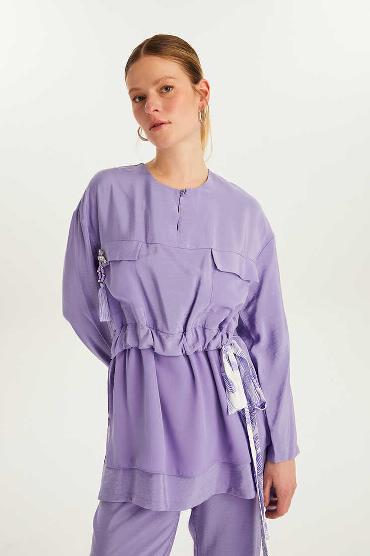 Cepli Relax Fit Bluz - Lila