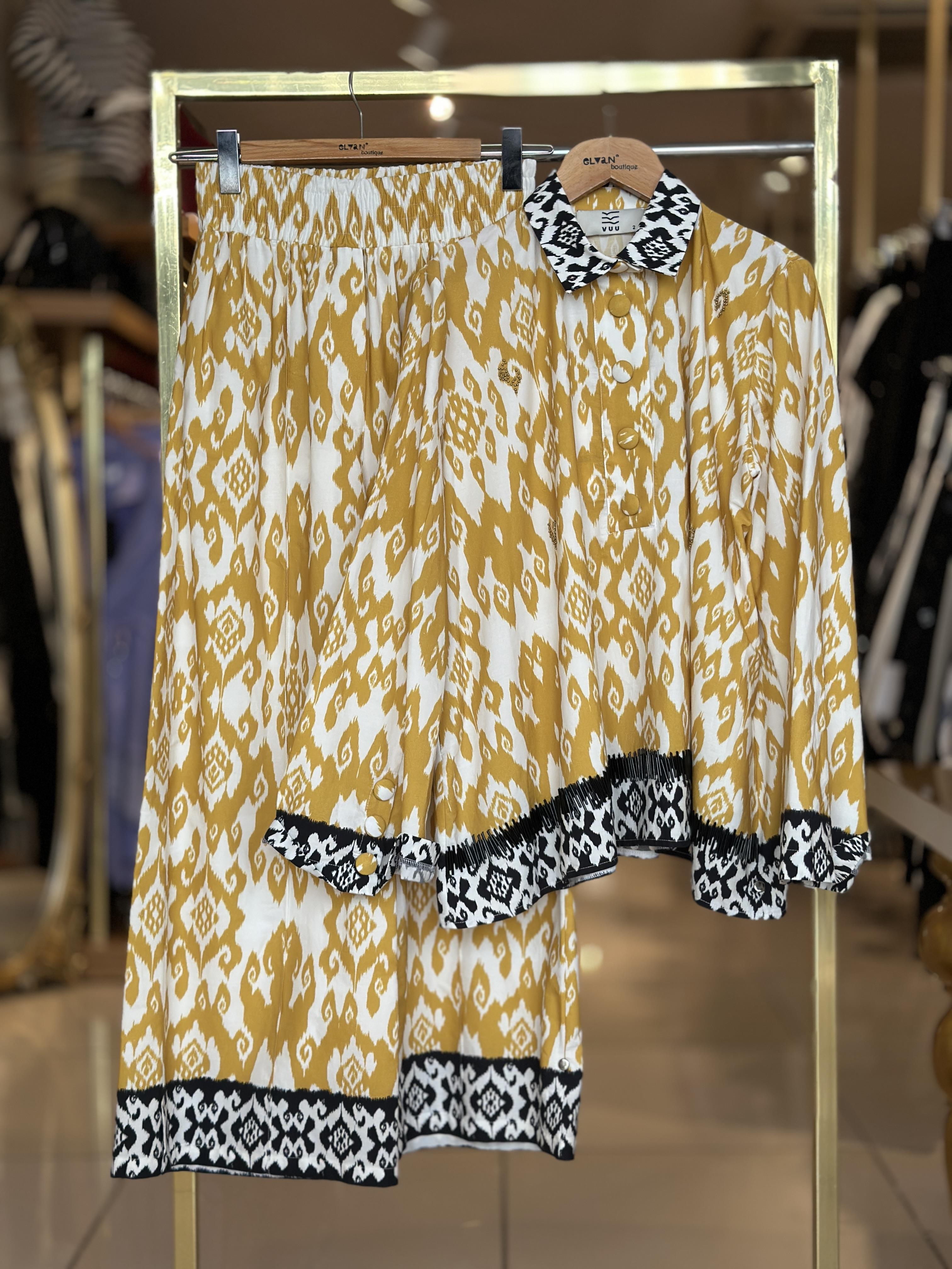 Etnik Desenli Takım - Sarı