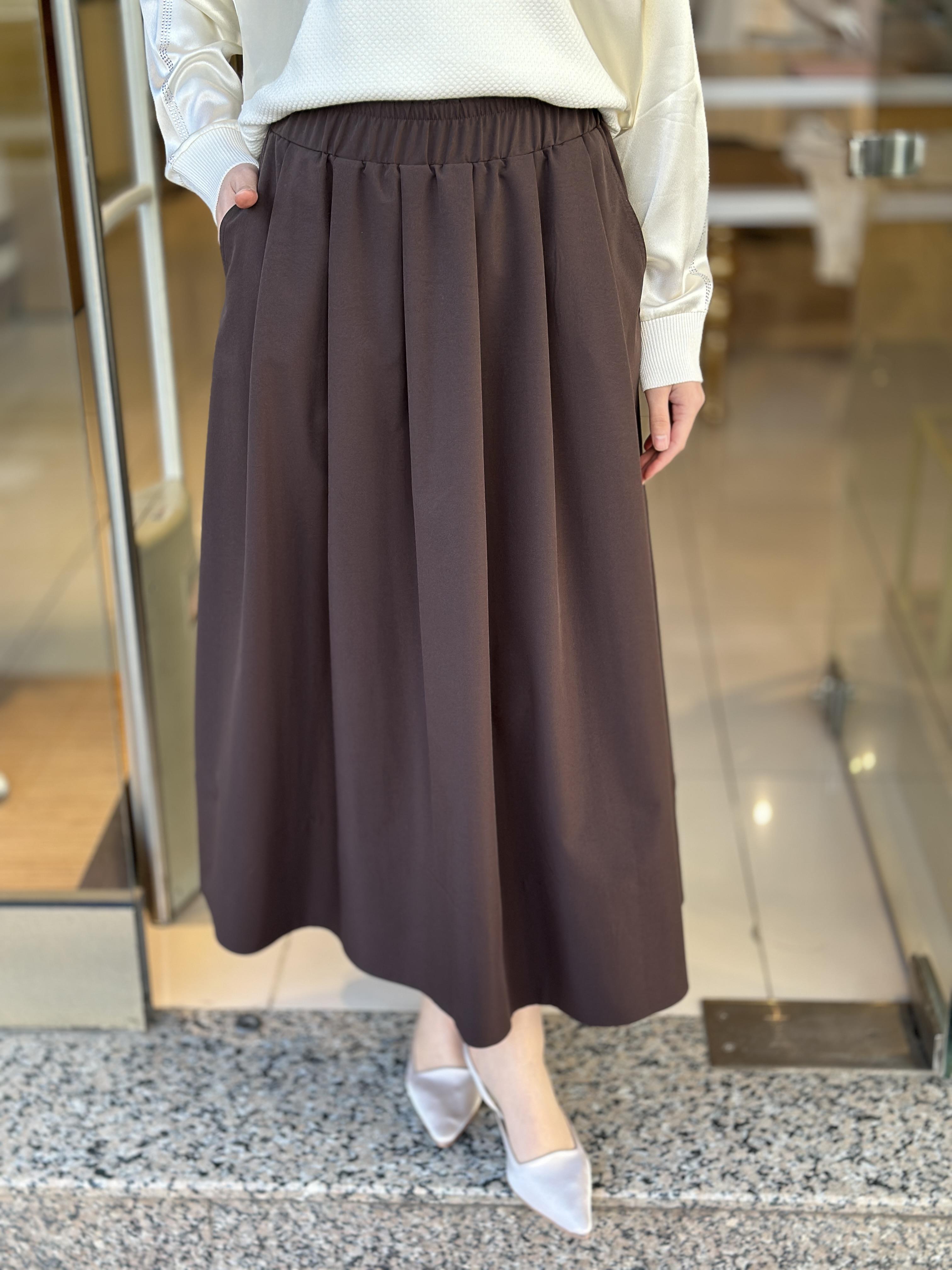 Kloş Etek - Kahverengi