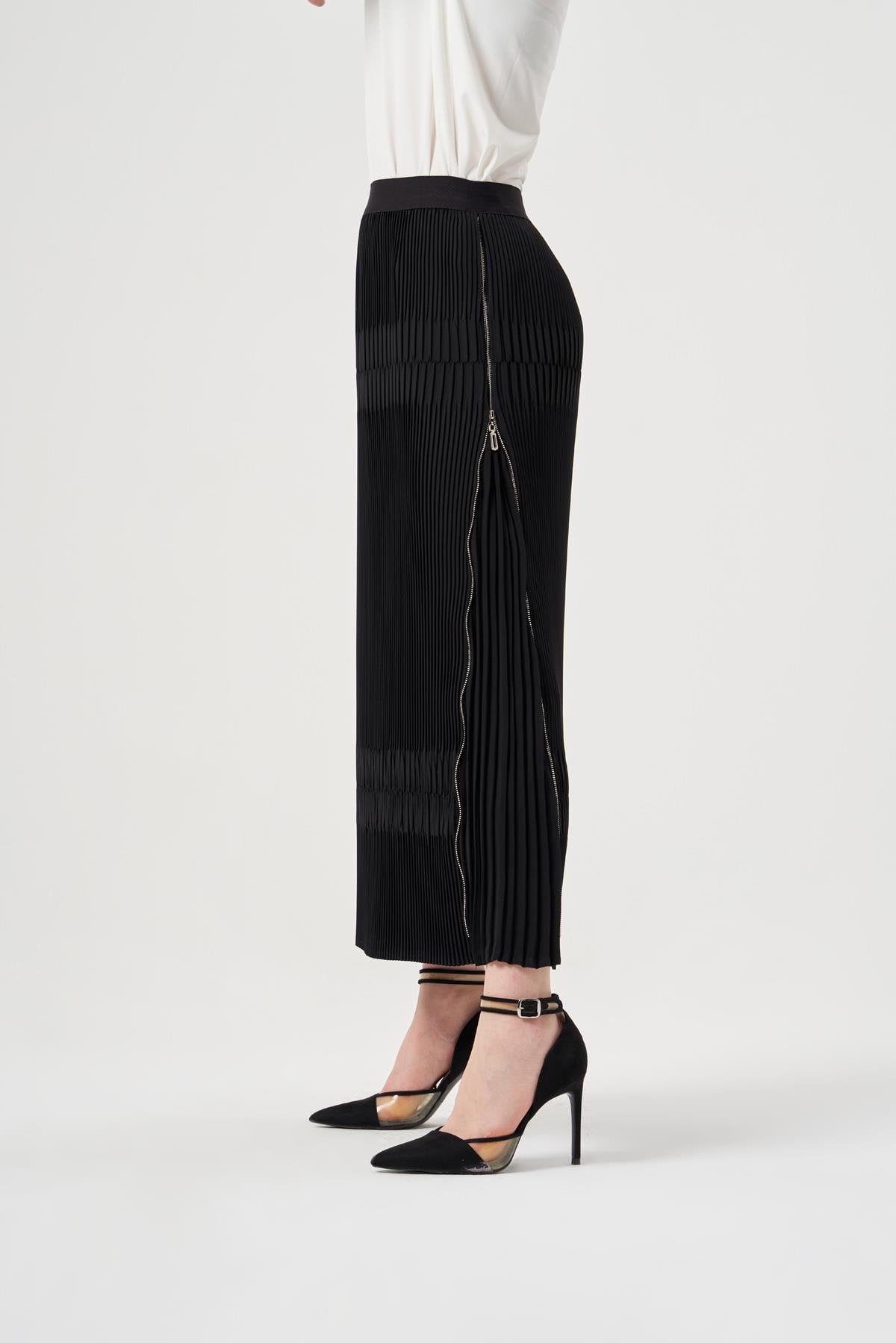 MissWhence Piliseli Etek - Siyah