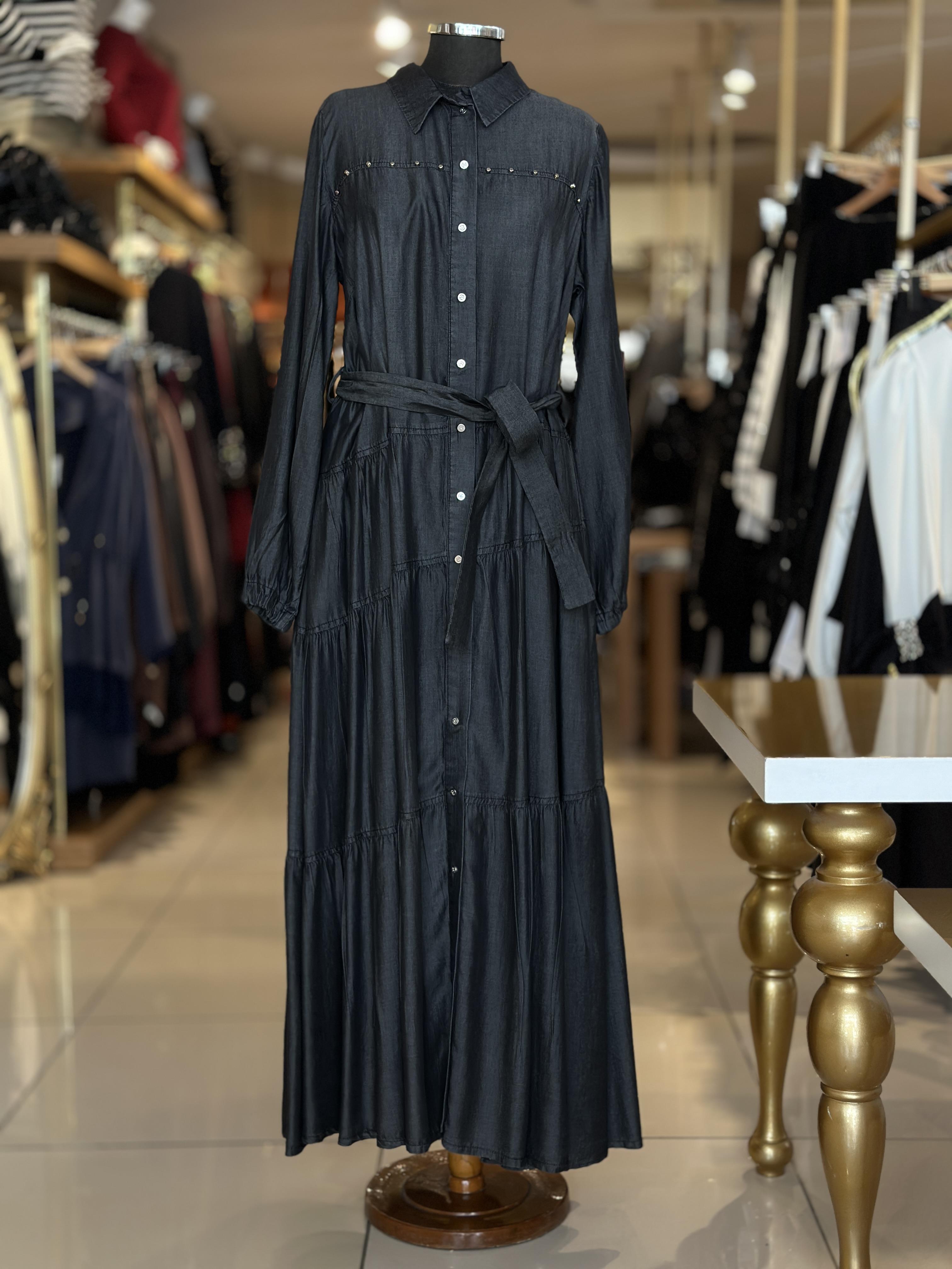 MissWhence Tencel Elbise - Siyah