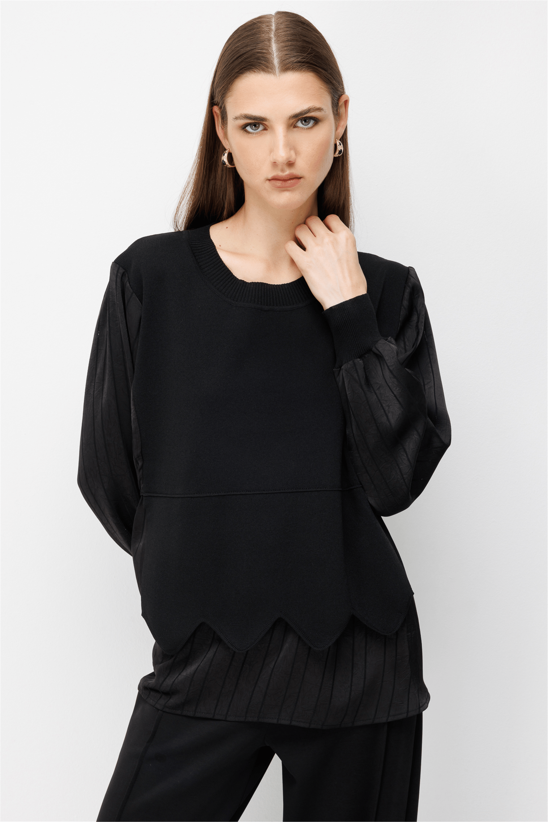 ON FASHION 10553 BLUZ 2616-Siyah