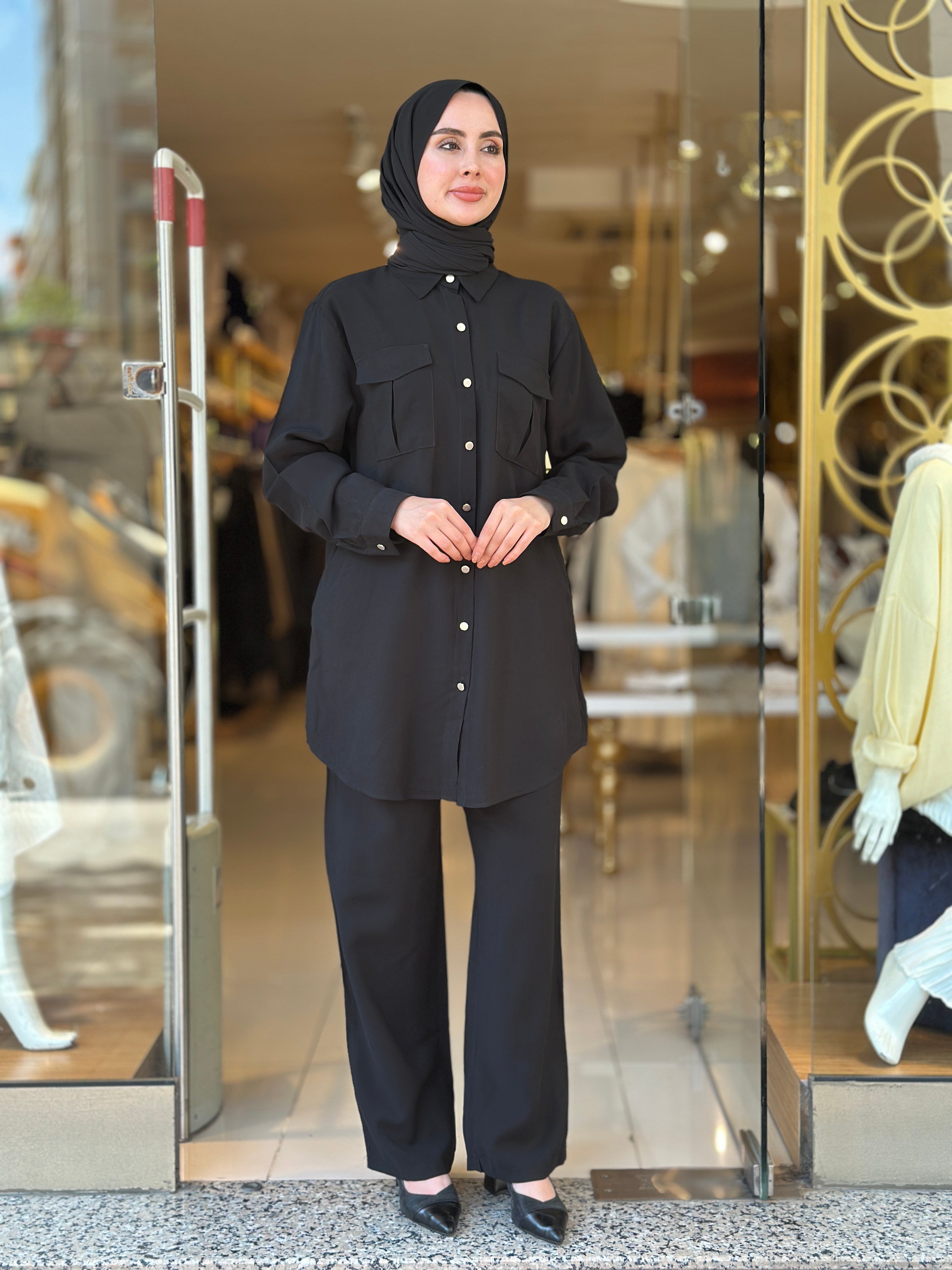 Spor Pantolonlu Takım - Siyah