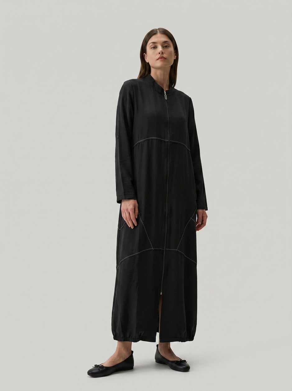 Tencel Giy Çık Kap - Siyah