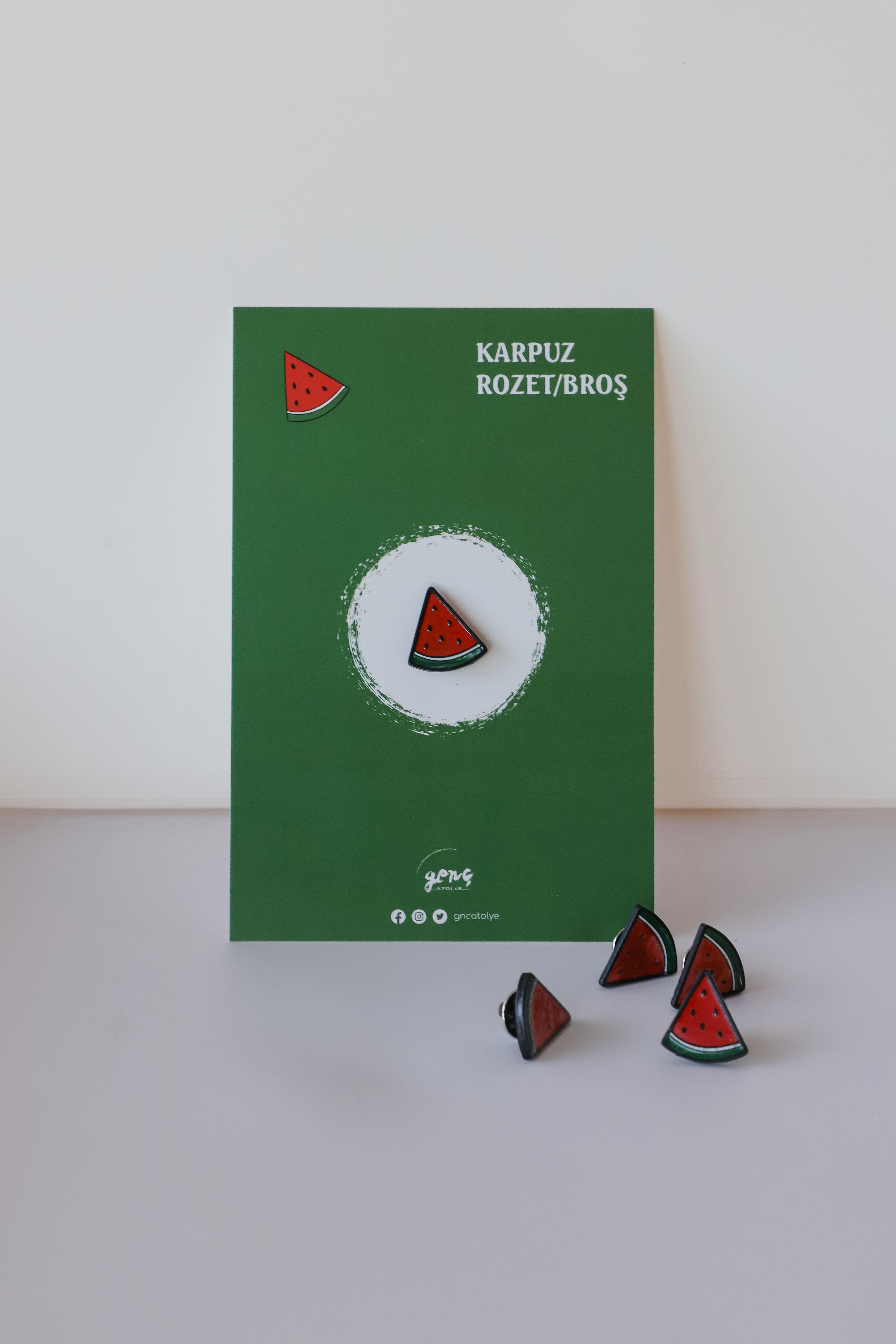 KARPUZ DİLİMİ ROZET/BROŞ