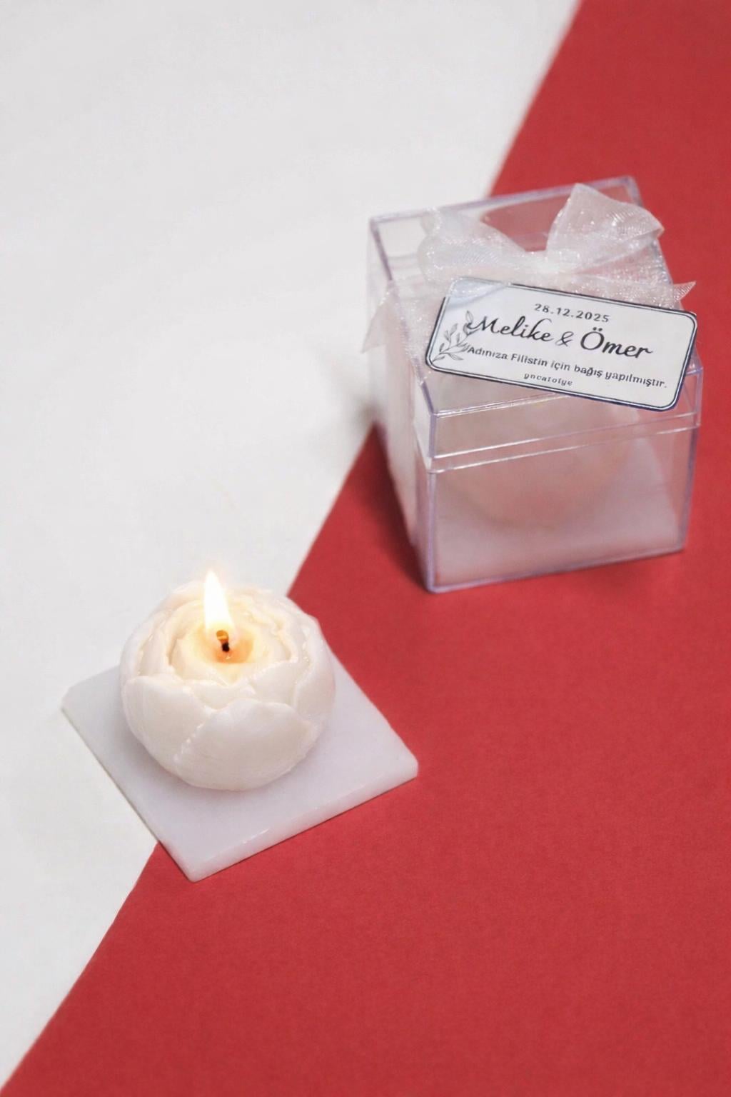 BEYAZ ŞAKAYIK HEDİYELİK MUM 