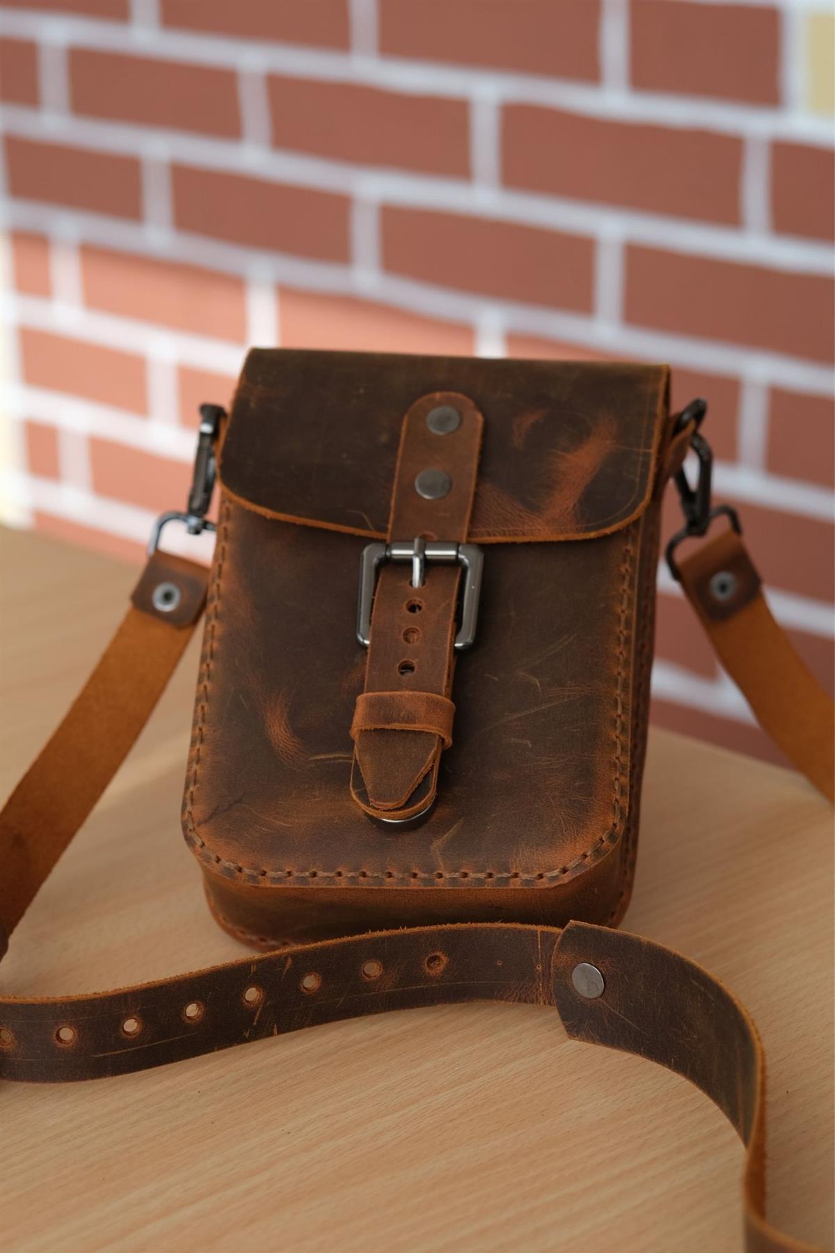 HAKİKİ DERİ OMUZ ÇANTASI TABA