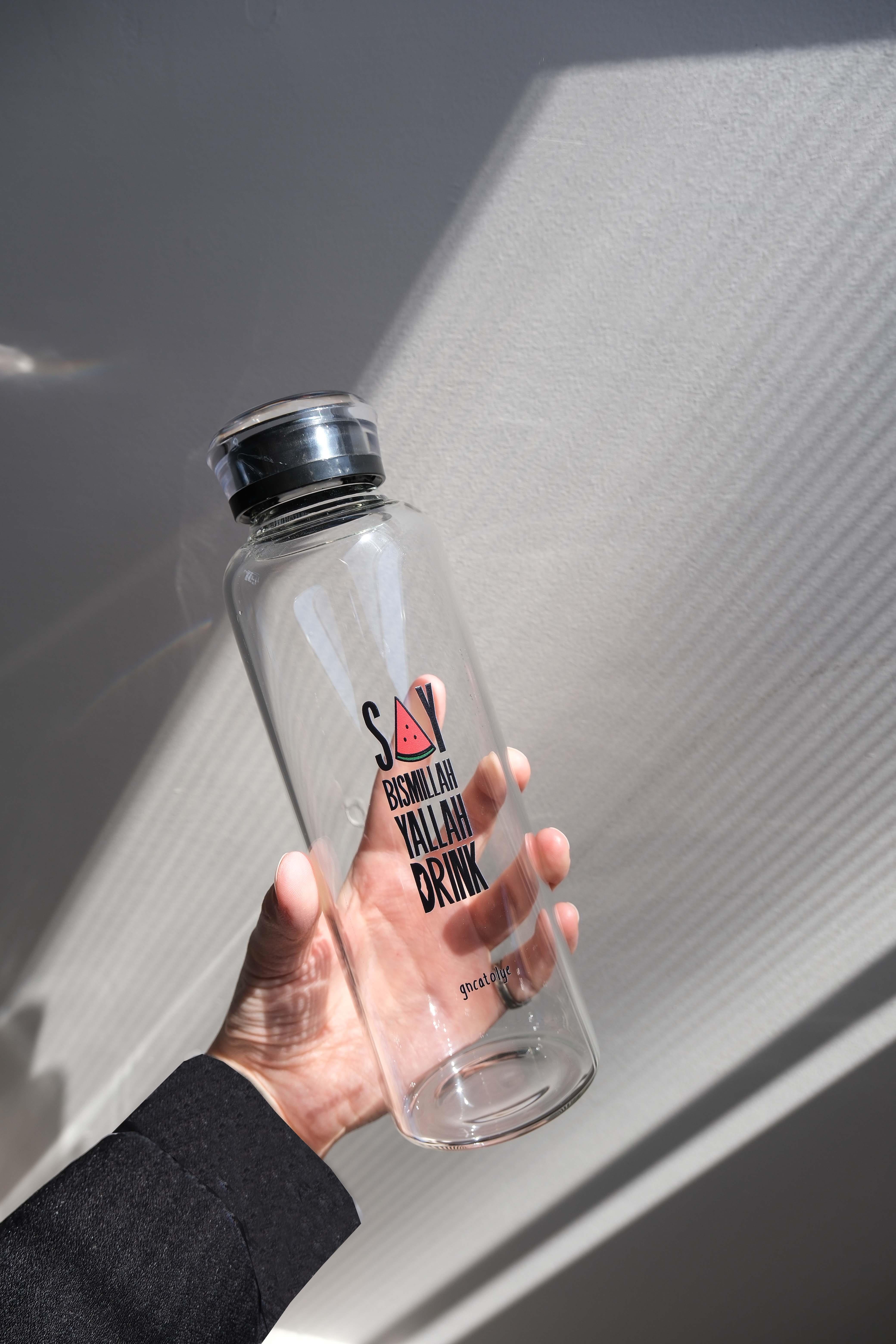 SAY BİSMİLLAH CAM KAPAK MATARA SİYAH 500 ML